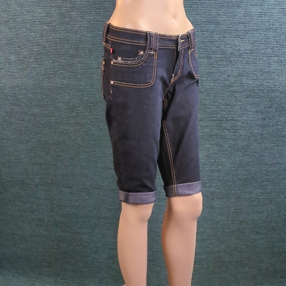 YMI Below The Knee Jean Shorts, Long Bermudas, High Cropped Skinnies  Size 5 - Picture 14 of 16